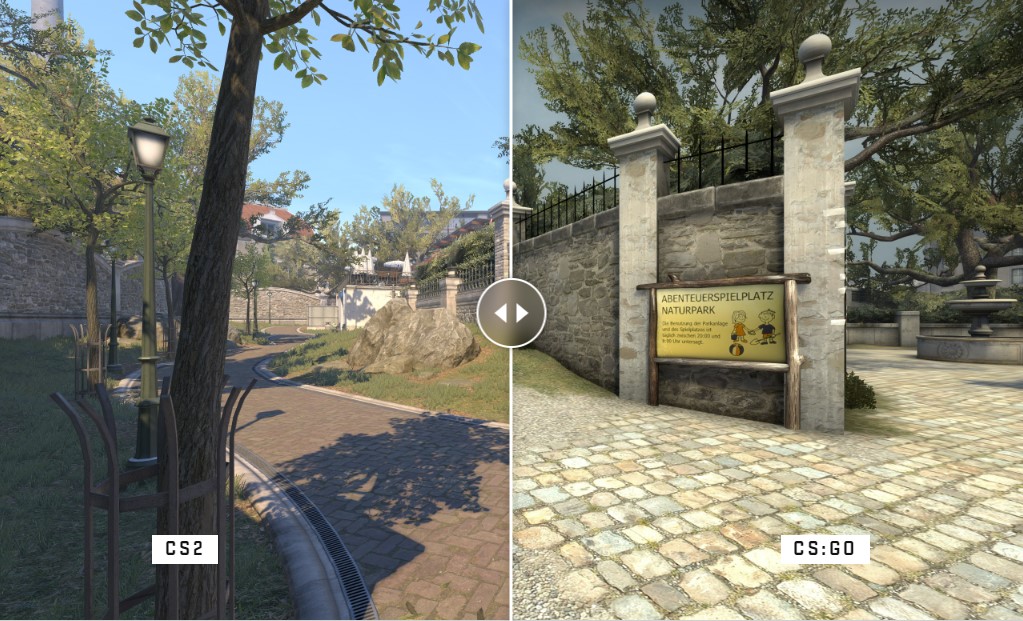 Overpass Comparison CS2 vs CSGO